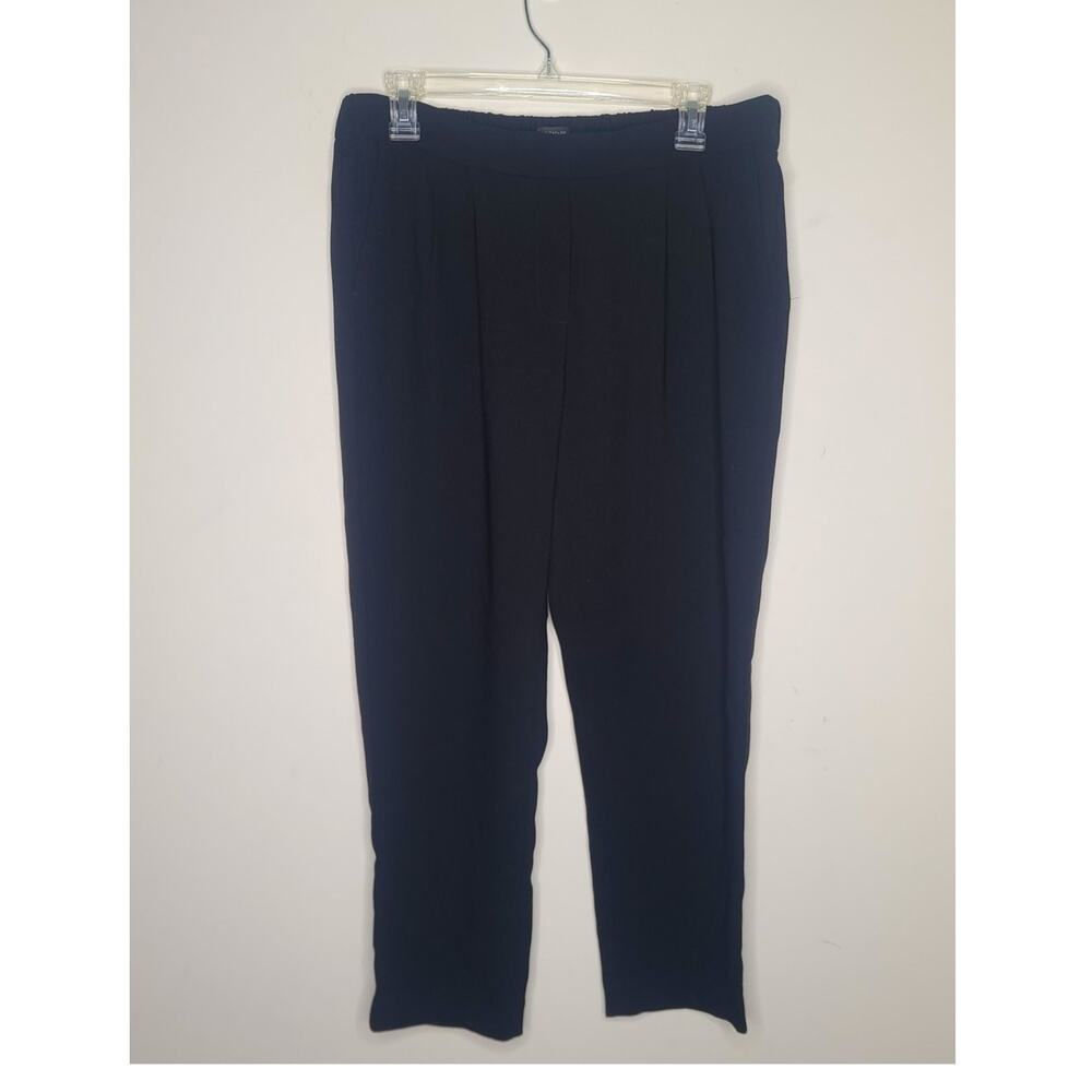 Ann Taylor Factory black flowy pleated pull on pants - medium